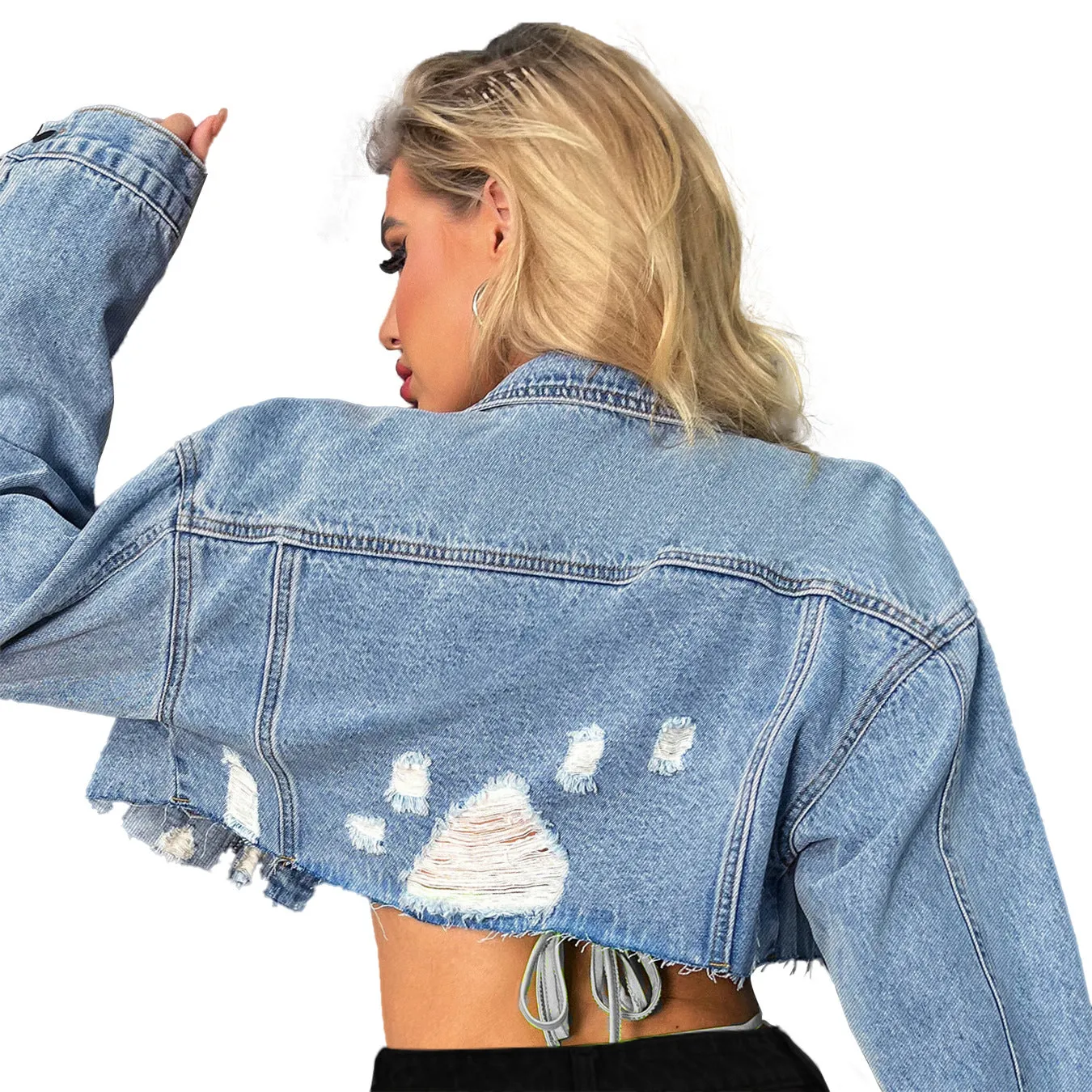 Spring Autumn  Denim  Short Long Sleeve Jackets  2024