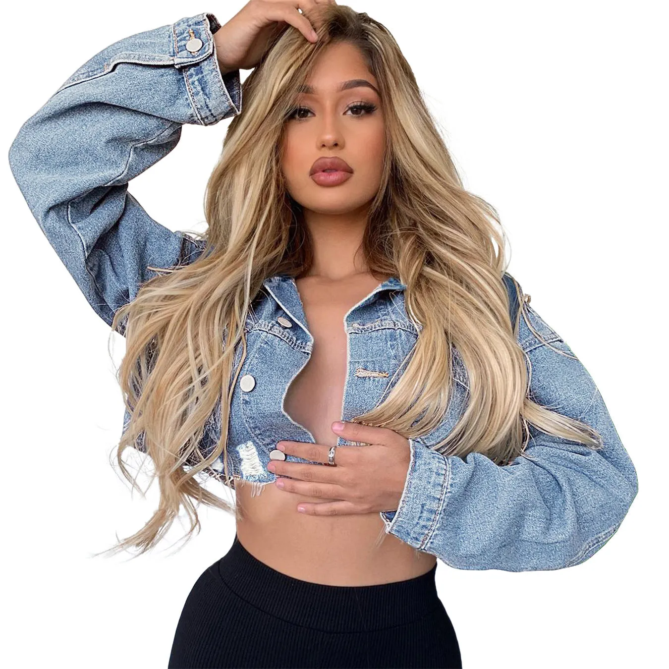 Spring Autumn  Denim  Short Long Sleeve Jackets  2024