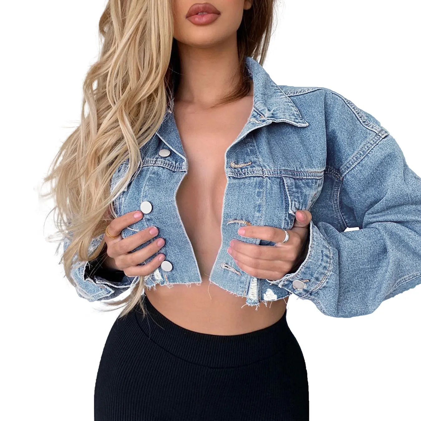 Spring Autumn  Denim  Short Long Sleeve Jackets  2024