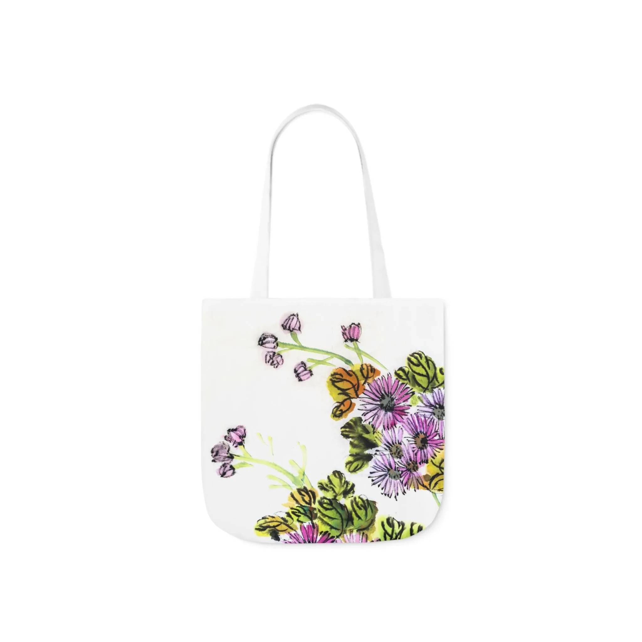 Springtime Canvas Tote Bag, 5-Color Straps Spring Time Canvas Tote Bag Beach Tote Bag Book Bag Book Carrying Bag Book Lover Gifts