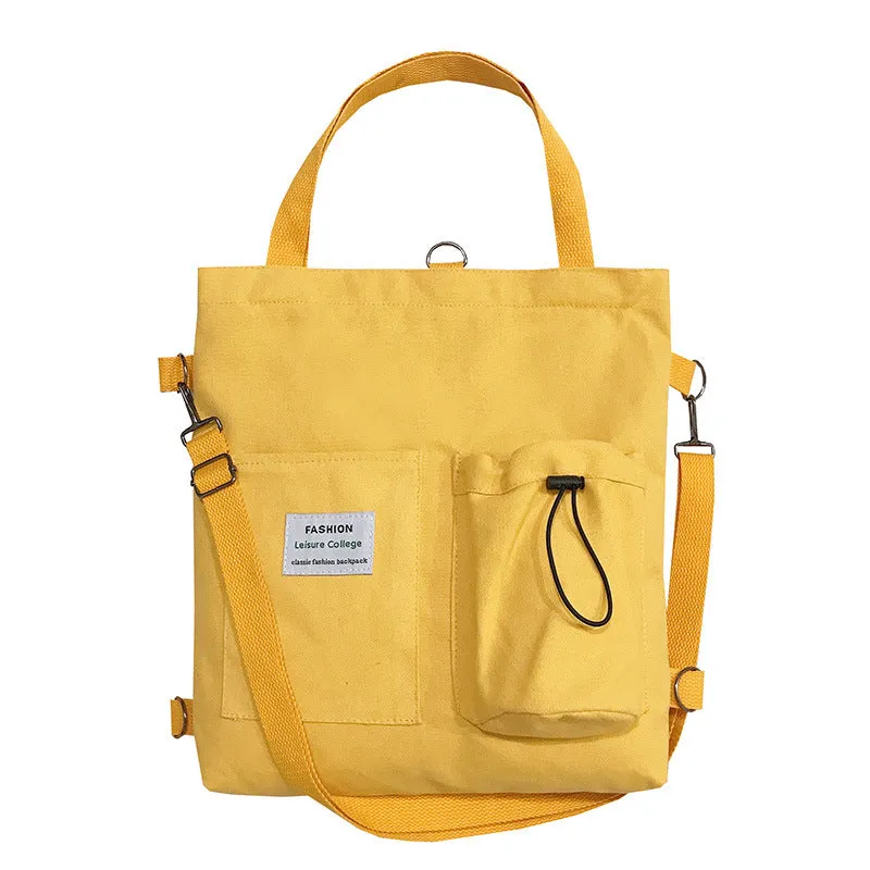 Square Canvas Korean Lady Bag with One Shoulder Slung