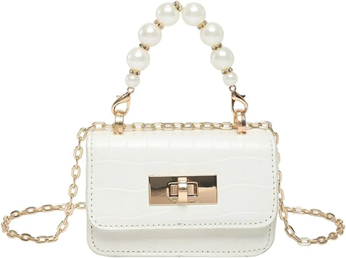 Stone Print Handbag With Chain Shoulder Bag