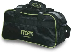 Storm 2 Ball Tote Checkered Bowling Bag- Black/Lime