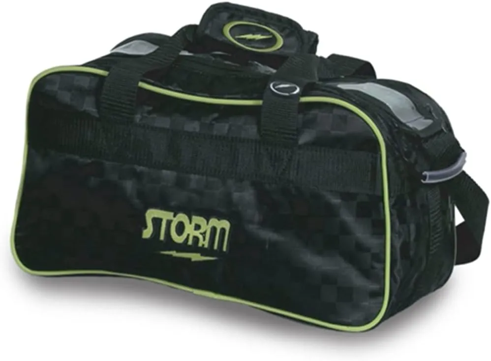 Storm 2 Ball Tote Checkered Bowling Bag- Black/Lime
