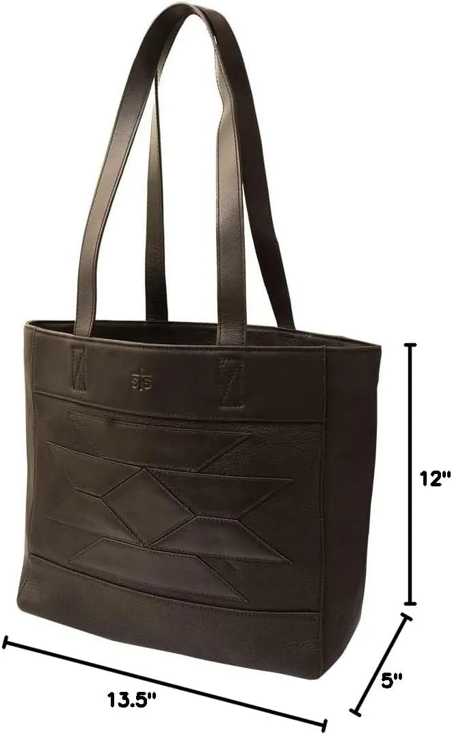 STS Ranchwear Women's Western Genuine Leather Kai Collection Two Shoulder Straps Tote Handbag, One Size