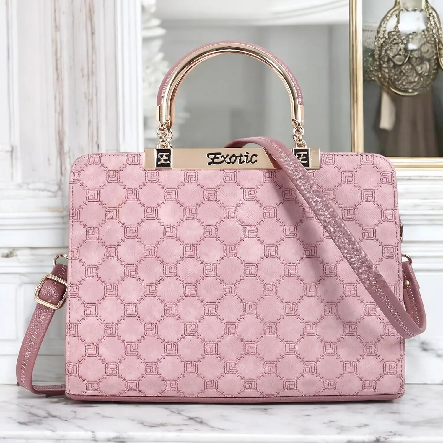Studded Check Box Pattern handbag for women