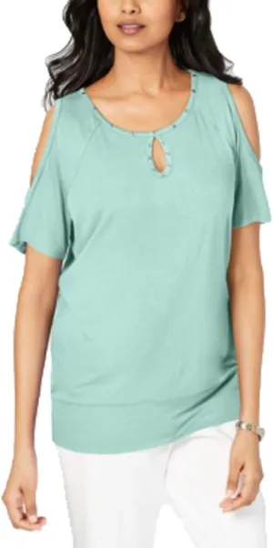 Studded Cold-Shoulder Top