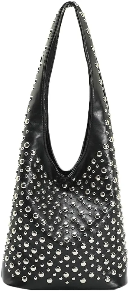 Studded Purse Shoulder Bag for Women Y2K Purse Underarm Handbag Dot Rivet Punk Tote Bag Small Shoulder Handbags Streetwear