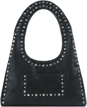 Studded Purses for Women Vegan Leather Handbag Vintage Y2K Tote Purse Stud Crescent Shoulder Bag Underarm Bag 2025