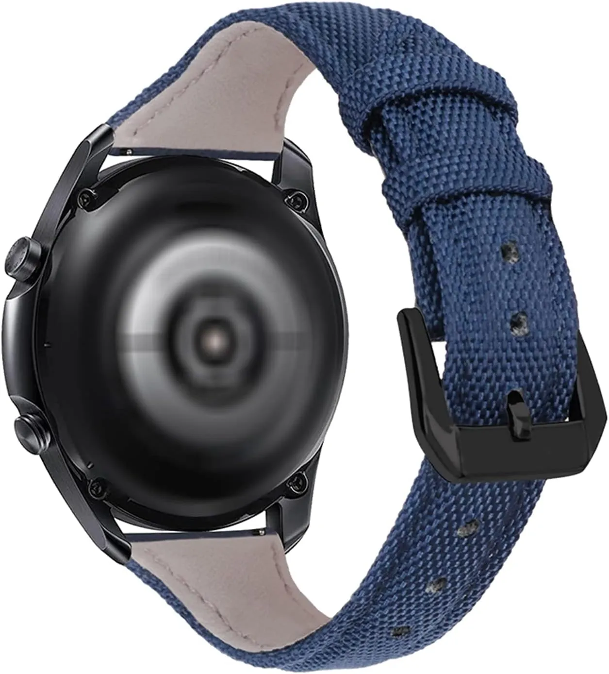 Stylish and elegant Watch Straps for Men Women,22mm Nylon Genuine Leather Splicing Canvas Men Sport Watch Strap Replacement Wrist Band for Analogue Watch