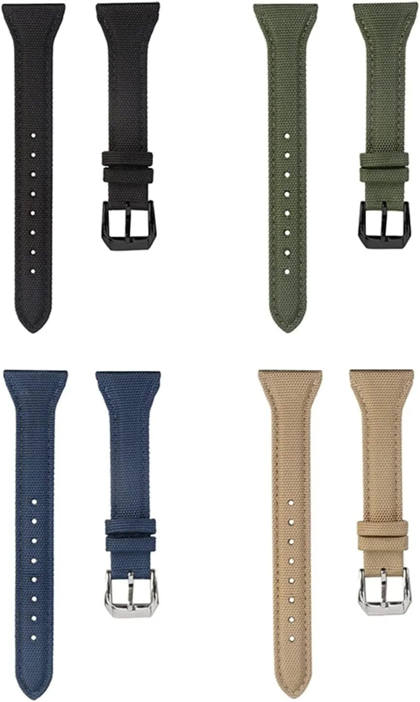 Stylish and elegant Watch Straps for Men Women,22mm Nylon Genuine Leather Splicing Canvas Men Sport Watch Strap Replacement Wrist Band for Analogue Watch