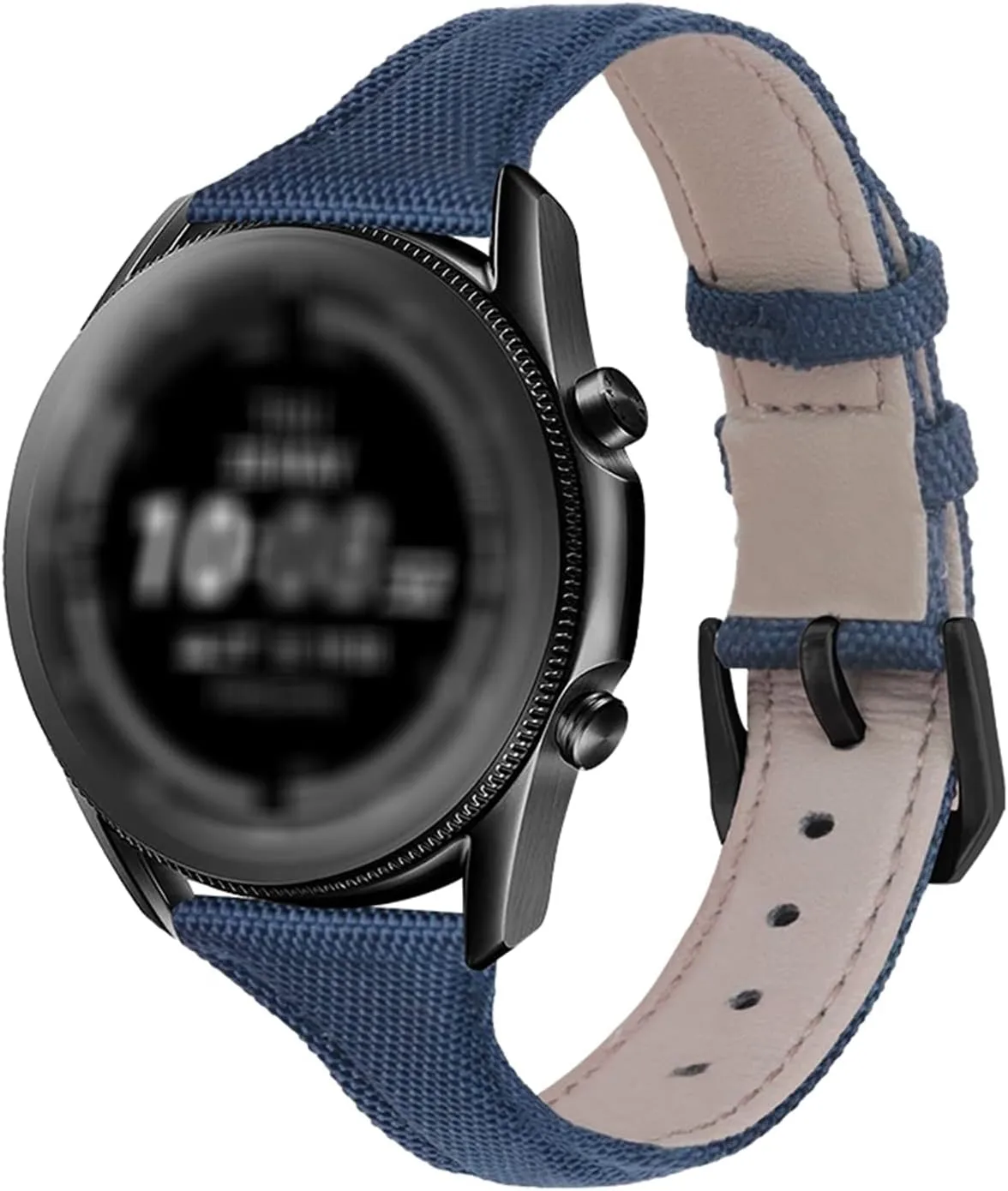 Stylish and elegant Watch Straps for Men Women,22mm Nylon Genuine Leather Splicing Canvas Men Sport Watch Strap Replacement Wrist Band for Analogue Watch