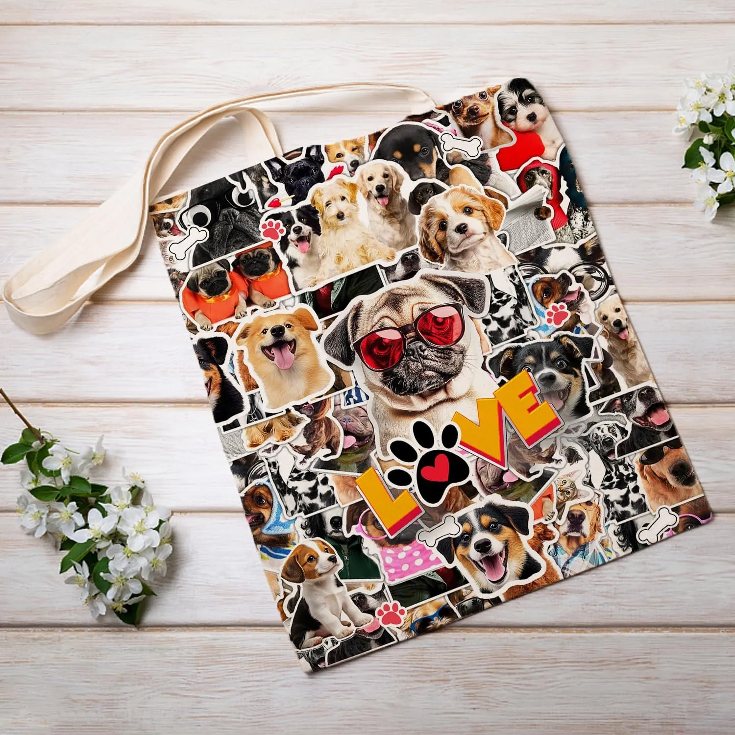 SUNFYCN Canvas Cotton Tote Bag for Women, Cat Tote Bag Reusable Grocery Bags Shopping Bags, Cute Tote Bag for Cat Lover