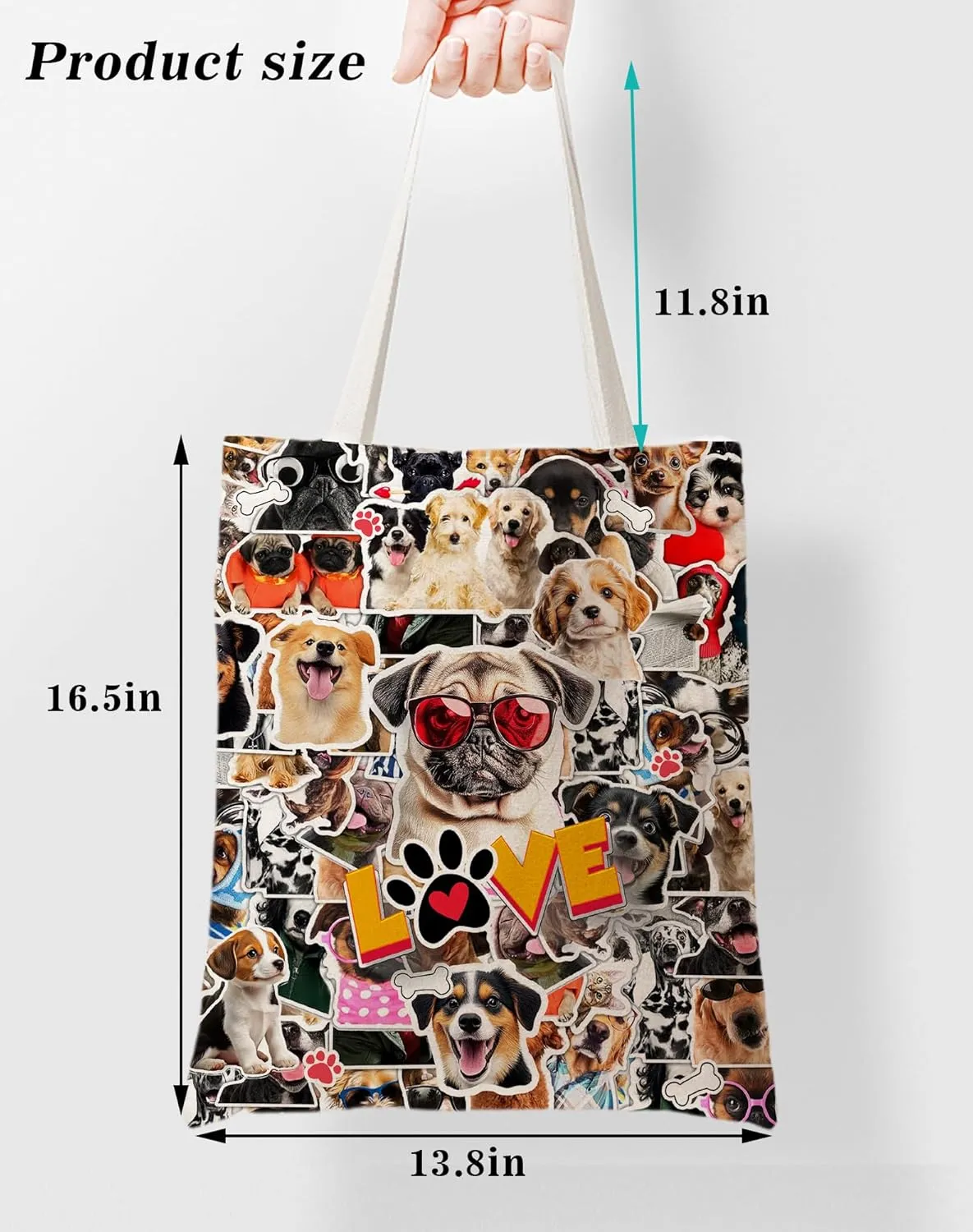 SUNFYCN Canvas Cotton Tote Bag for Women, Cat Tote Bag Reusable Grocery Bags Shopping Bags, Cute Tote Bag for Cat Lover