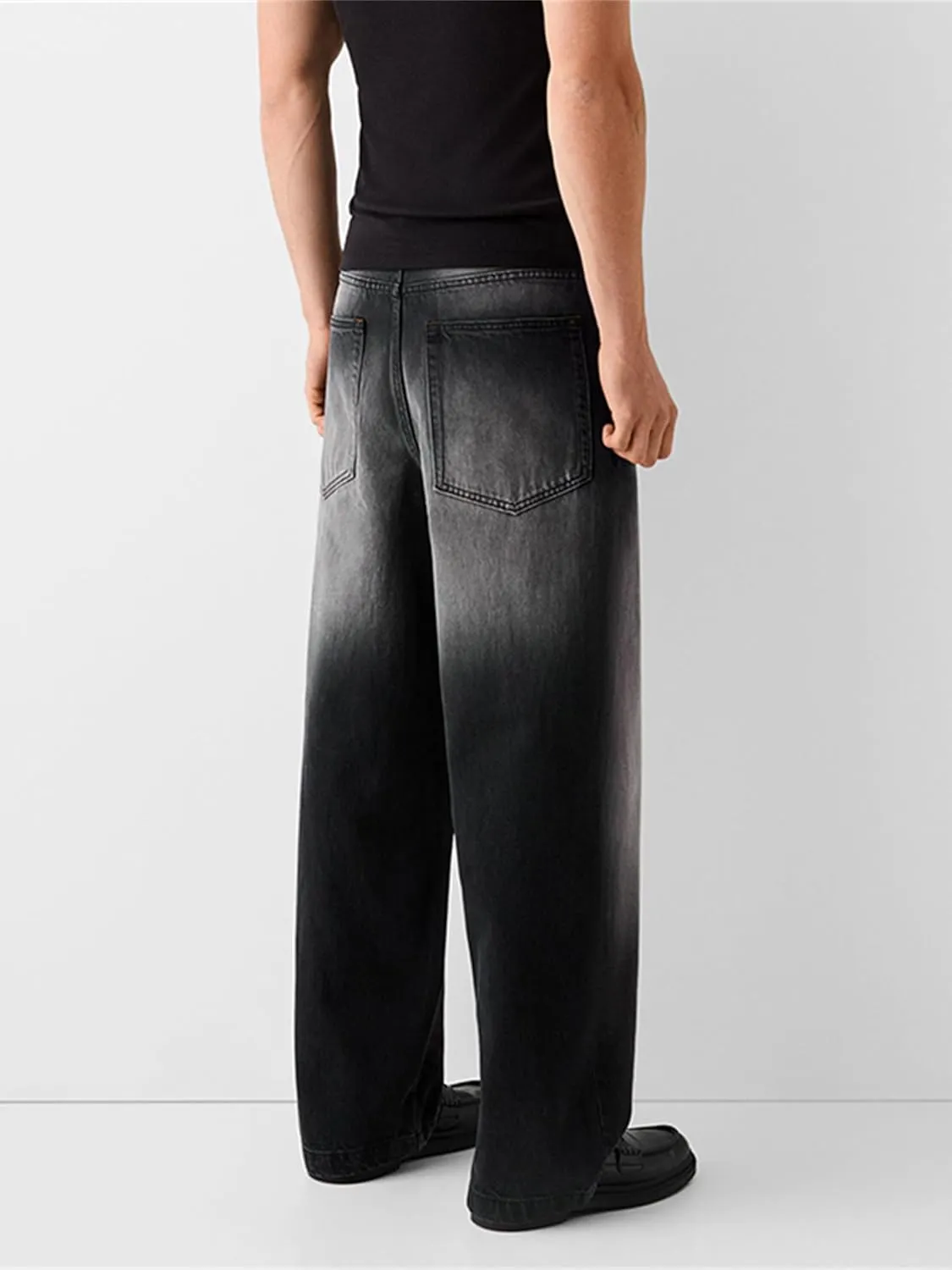Sunloudy Men Baggy Jeans Relaxed Fit Wide Leg Denim Pants Vintage Hip Hop Straight Wide Leg Jeans Trousers Streetwear