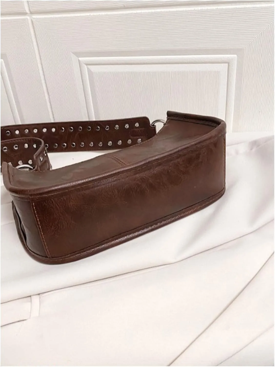 SweatyRocks Women's PU Leather Studded Zipper Shoulder Bag Top Handle Casual Crossbody Bag