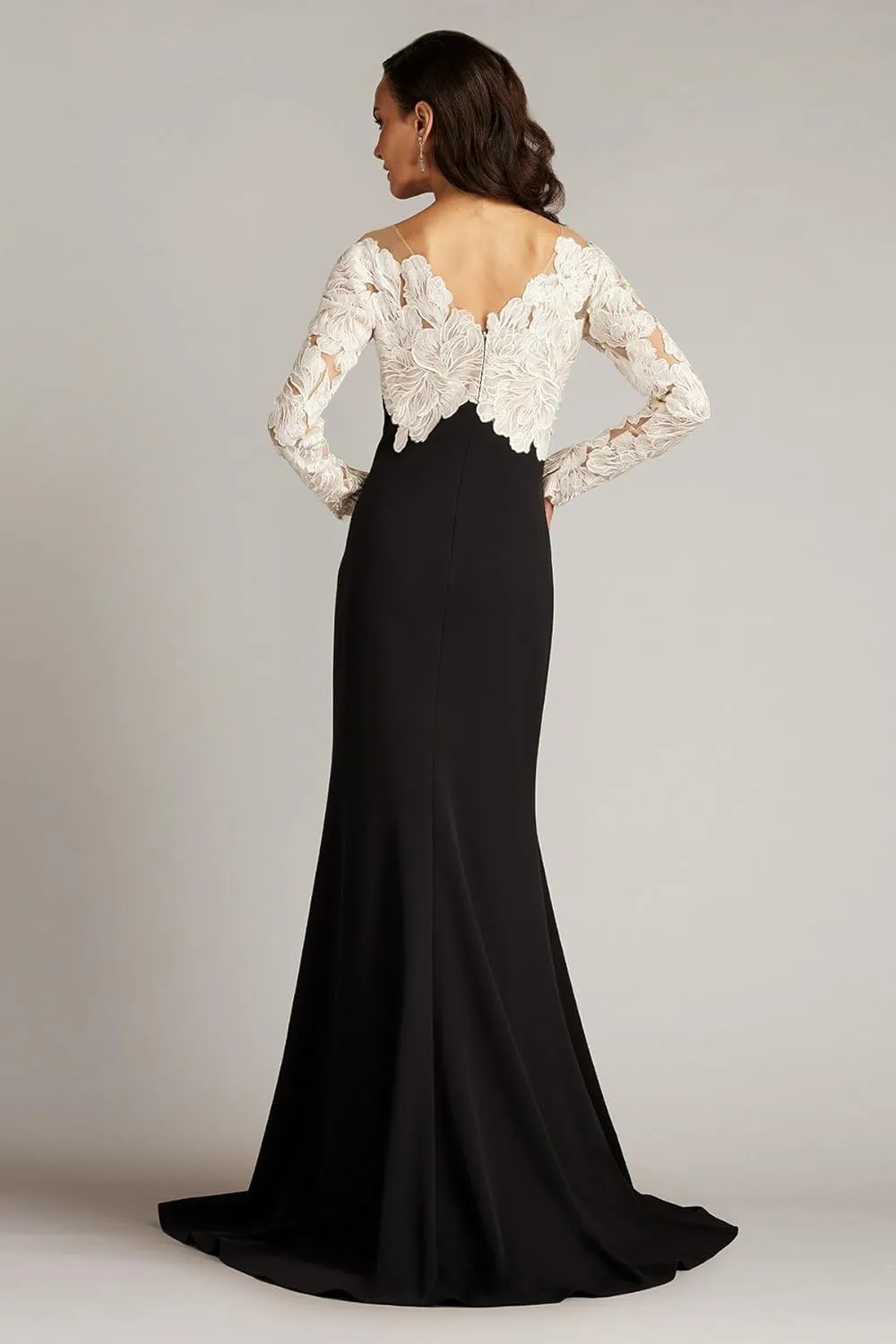 Tadashi Shoji Golie Embroidered Bodice Illusion Gown