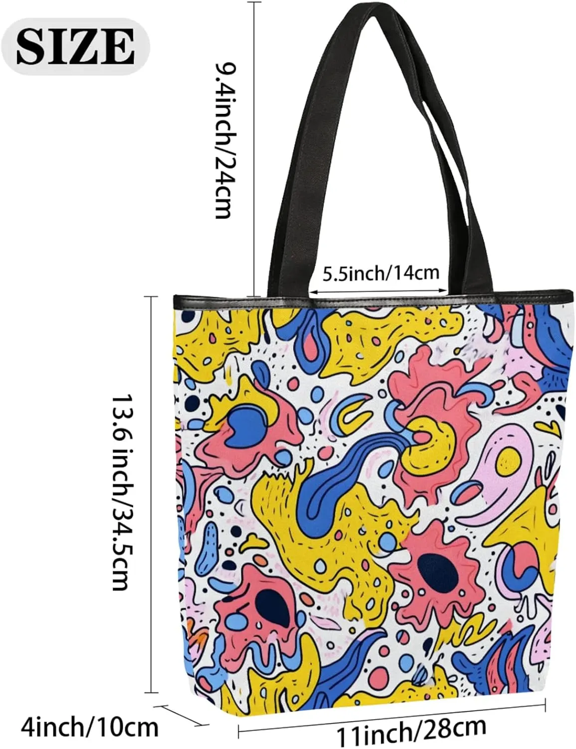 Tavisto Spacious Canvas Tote Bag for Women, Zippered Shoulder Bag with Inner Pocket Perfect for Beach, Books, Shopping