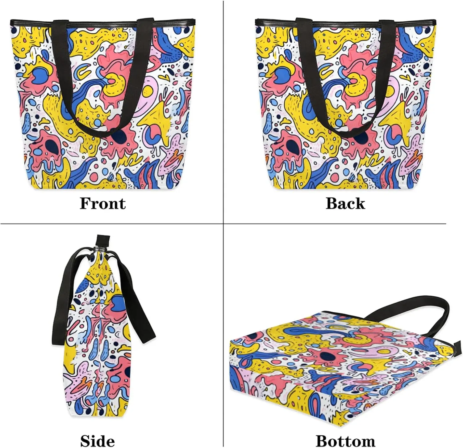 Tavisto Spacious Canvas Tote Bag for Women, Zippered Shoulder Bag with Inner Pocket Perfect for Beach, Books, Shopping