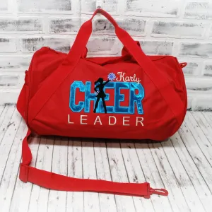 Teal Blue Shimmery Personalized Cheer Tote or Duffle Bag