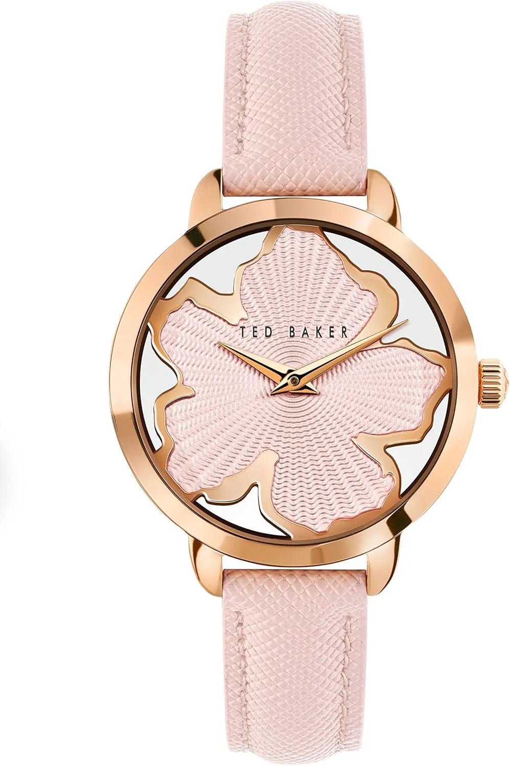Ted Baker Lilabel Pink Saffiano Leather Strap Watch (Model: BKPLIF2019I)