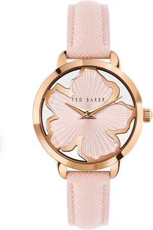 Ted Baker Lilabel Pink Saffiano Leather Strap Watch (Model: BKPLIF2019I)