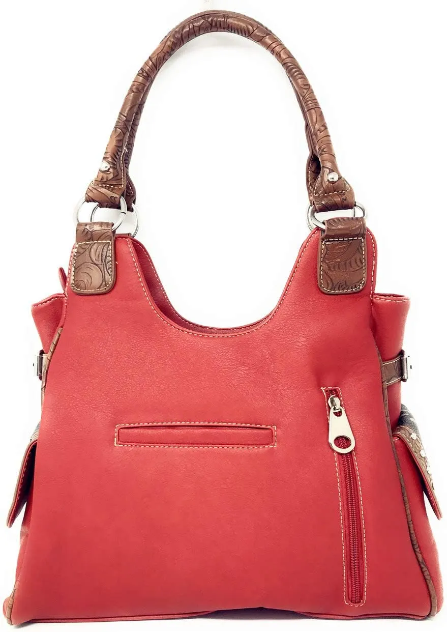 Texas West Women's Cross Flower Shoulder Handbag Purse in 3 Colors