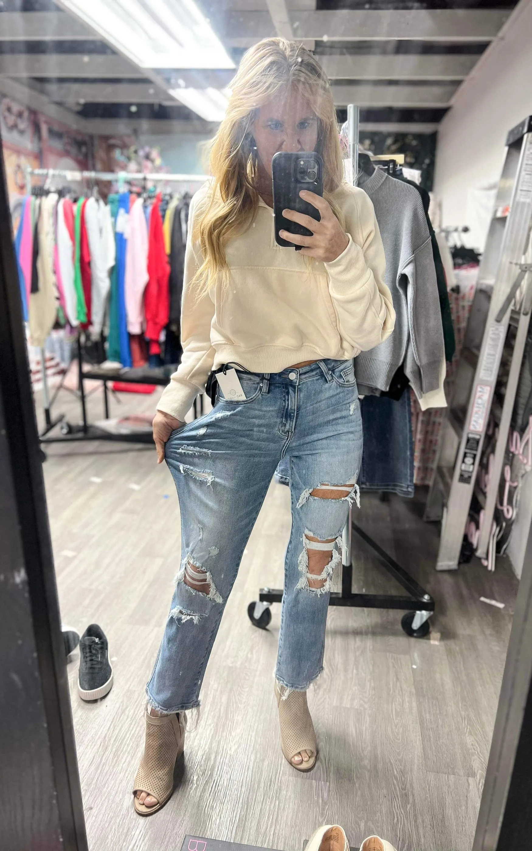 The Holy Grail Boyfriend Distressed Denim Jean | Mica Collab w/ Bad Habit* - Final Sale
