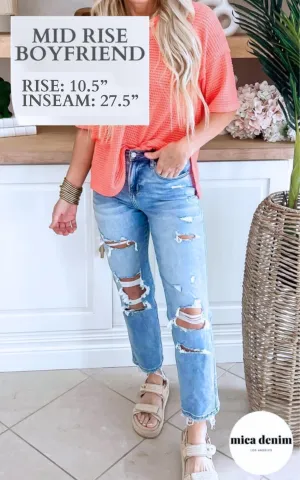 The Holy Grail Boyfriend Distressed Denim Jean | Mica Collab w/ Bad Habit* - Final Sale