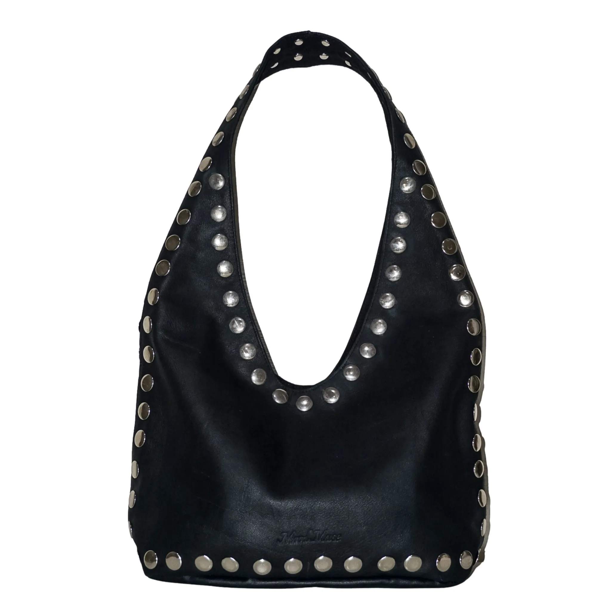 The Kate Studded Slouch Bag In Black