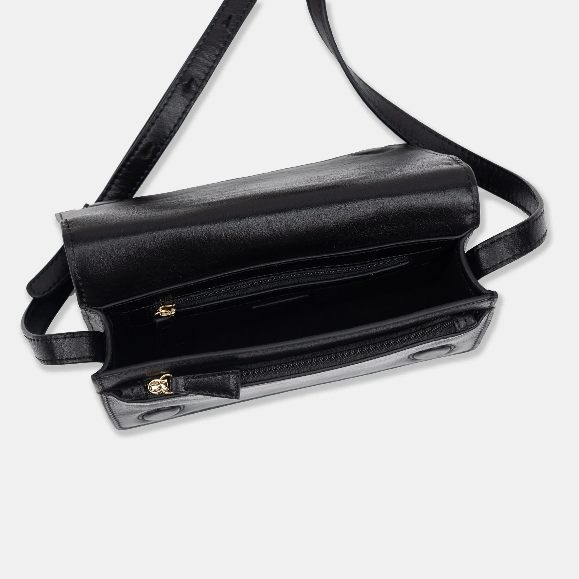 The Noir Edit Mini Flapover Crossbody