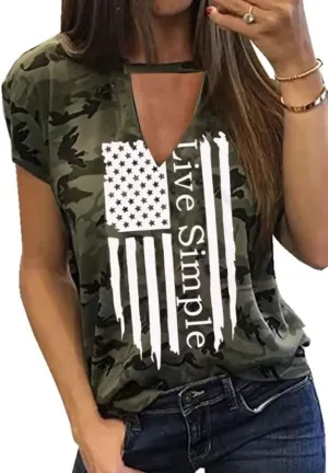 Thin Blue Line American Flag Shirt Women Patriotic Shirt Distressed Stars Stripes Graphic 4th of July Tshirt USA Flag Tops