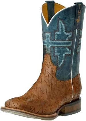 Tin Haul Men's Lightning Bolt Western Boot Broad Square Toe - 14-020-0077-0463 BR 11 D(M) US Blue