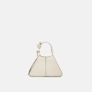 Tina Baguette Mini Ruched Bag - Bone