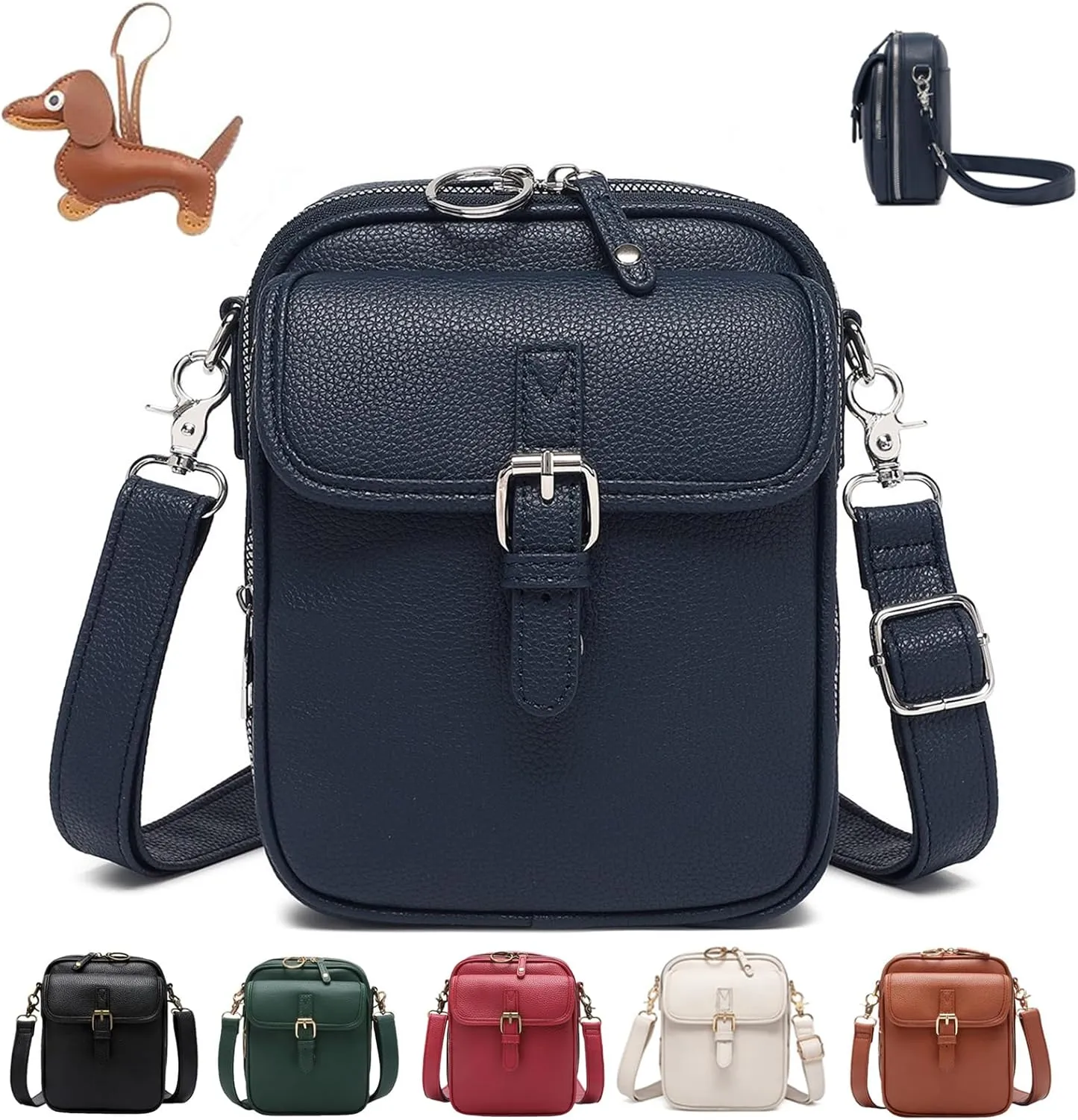 Tojoyride Crossbody Bag, Vintage Urvashi Crossbody Bag with 10 Card Slots, Women Shoulder Handbags with Anti-Theft Zipper