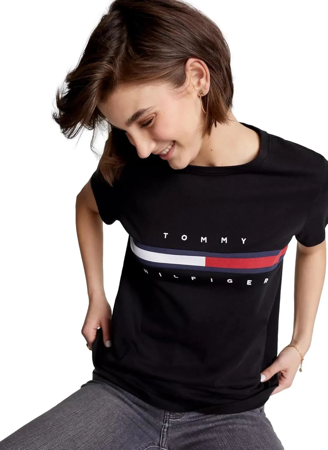 Tommy Hilfiger Women's Performance Cotton T-Shirt – Lightweight Graphic Tees