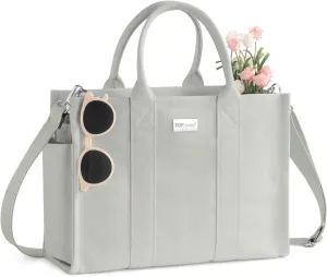 TOPDesign Heavy-Duty Canvas Tote Bag for Women, Adjustable Crossbody Handbag with 6 Pockets, Everything Tote