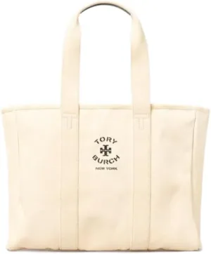 Tory Burch 156529 Canvas Off White/Blue Women's Small Tote Bag