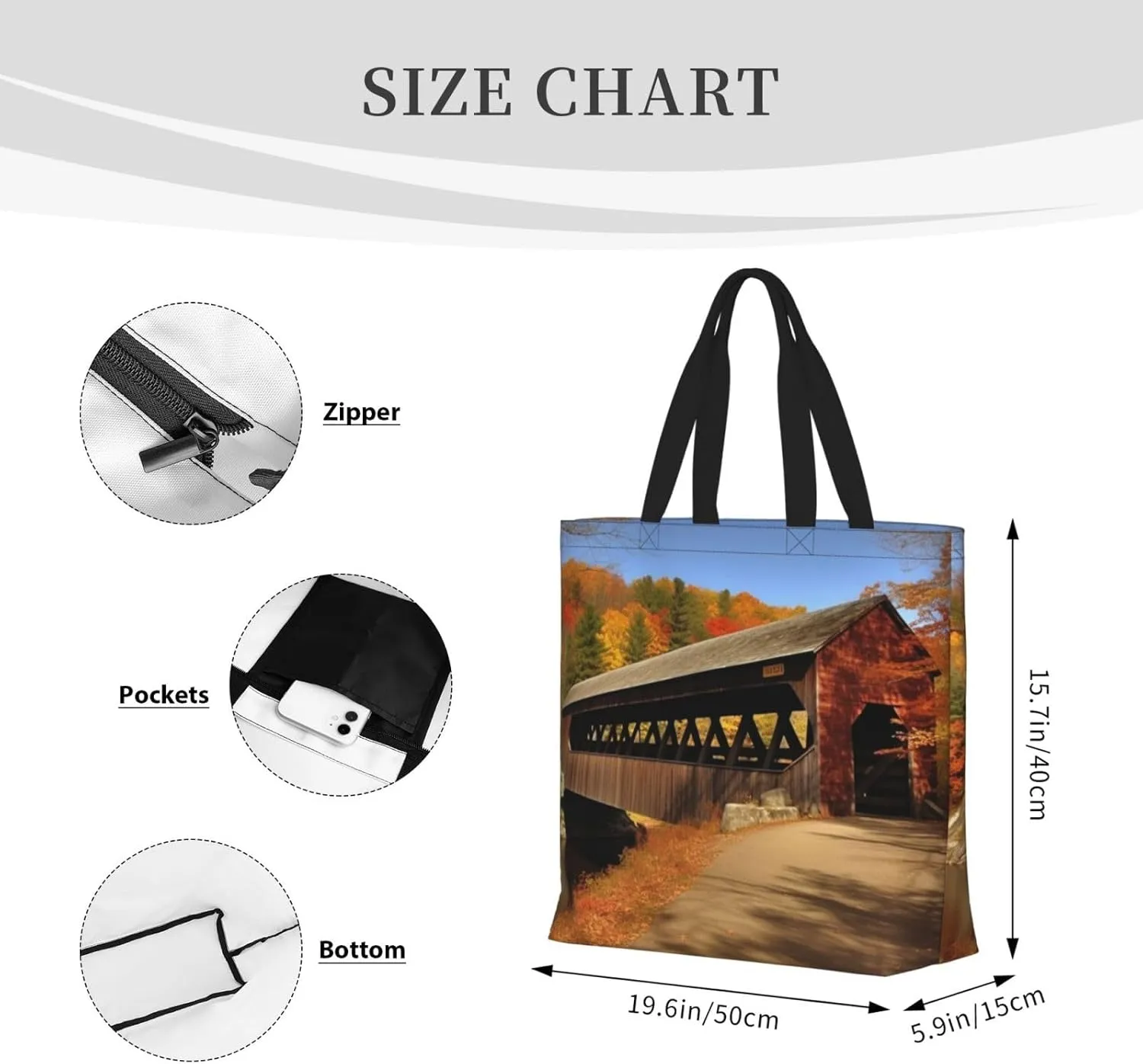 Tote Bag for Women American Spain Flag Shoulder Bag with Zipper Handbag Large Capacity Reusable Grocery Bag