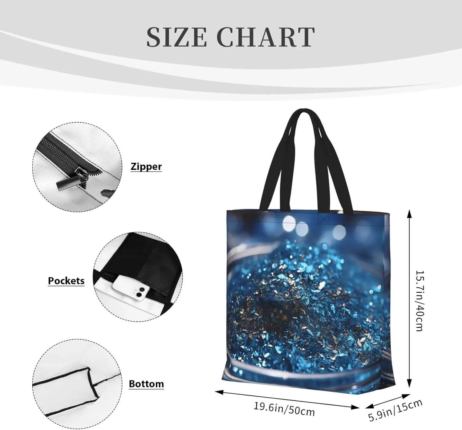 Tote Bag for Women Baby Turtles and Sea Turtles Shoulder Bag with Zipper Handbag Large Capacity Reusable Grocery Bag