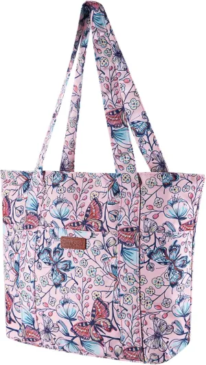 Tote Bag for Women, Canvas Large Tote Bag with Zipper Lightweight Shoulder Bag Top Handle Handbag for Travel Work
