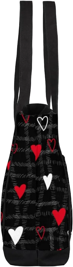 Tote Bag for Women Canvas Shoulder Bag Large Casual Handbag Lightweight Tote Bag with Zipper for Work Travel Shopping