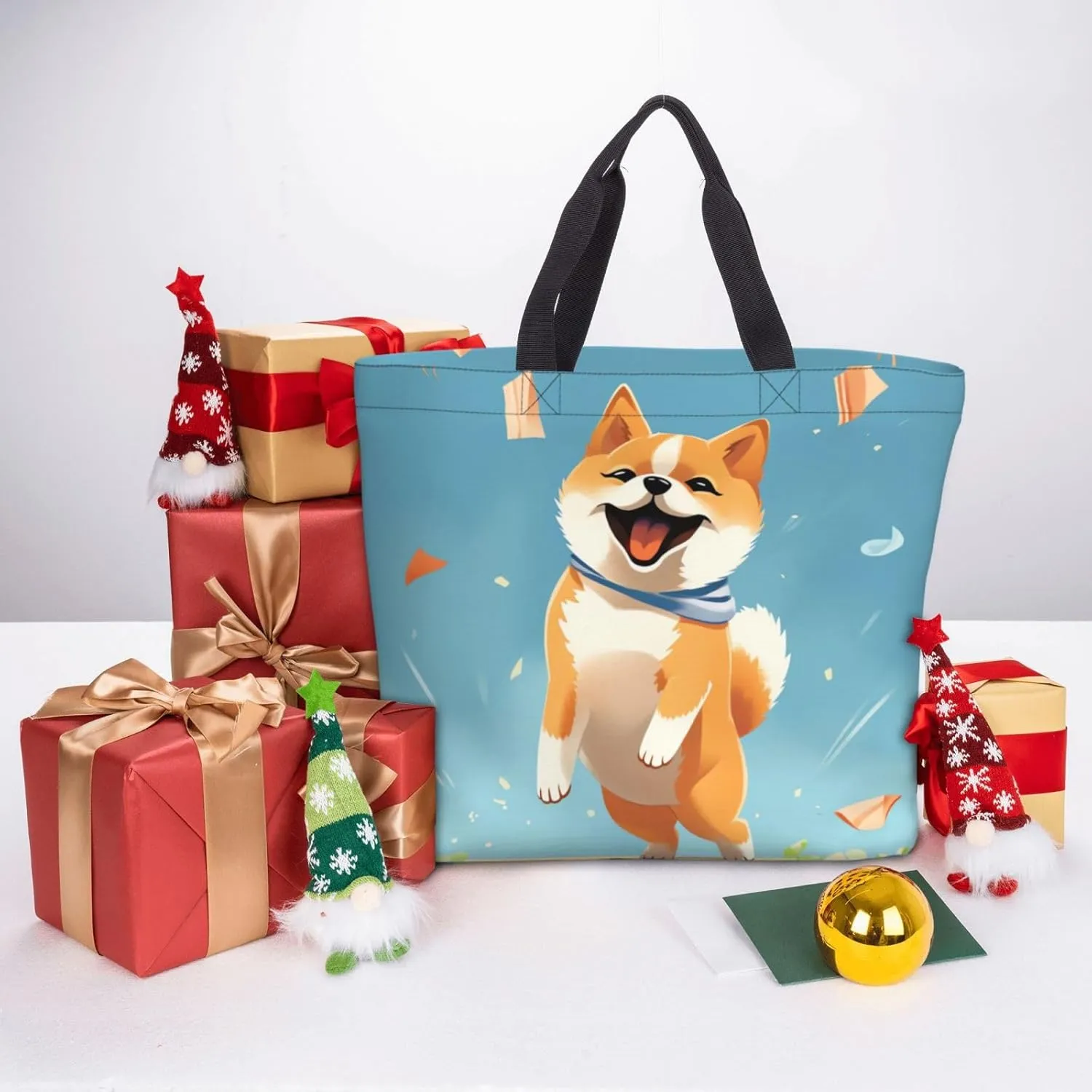 Tote Bag for Women Cute springer spaniel Shoulder Bag with Zipper Handbag Large Capacity Reusable Grocery Bag