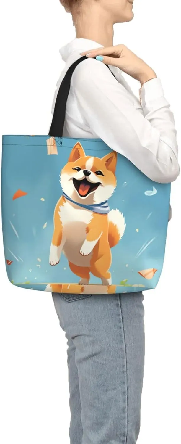 Tote Bag for Women Cute springer spaniel Shoulder Bag with Zipper Handbag Large Capacity Reusable Grocery Bag