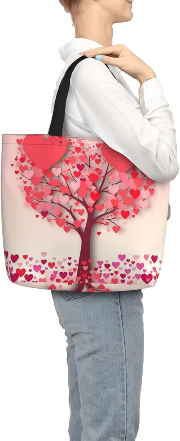 Tote Bag for Women Cute Turquoise Shoulder Bag with Zipper Handbag Large Capacity Reusable Grocery Bag