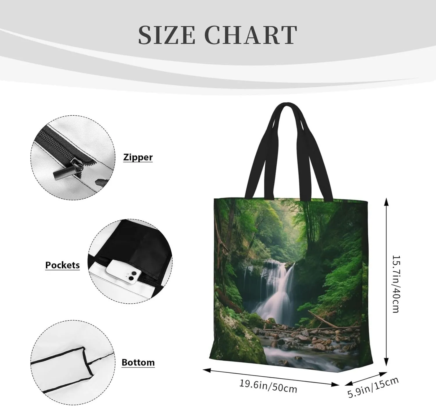Tote Bag for Women Four chicken Shoulder Bag with Zipper Handbag Large Capacity Reusable Grocery Bag