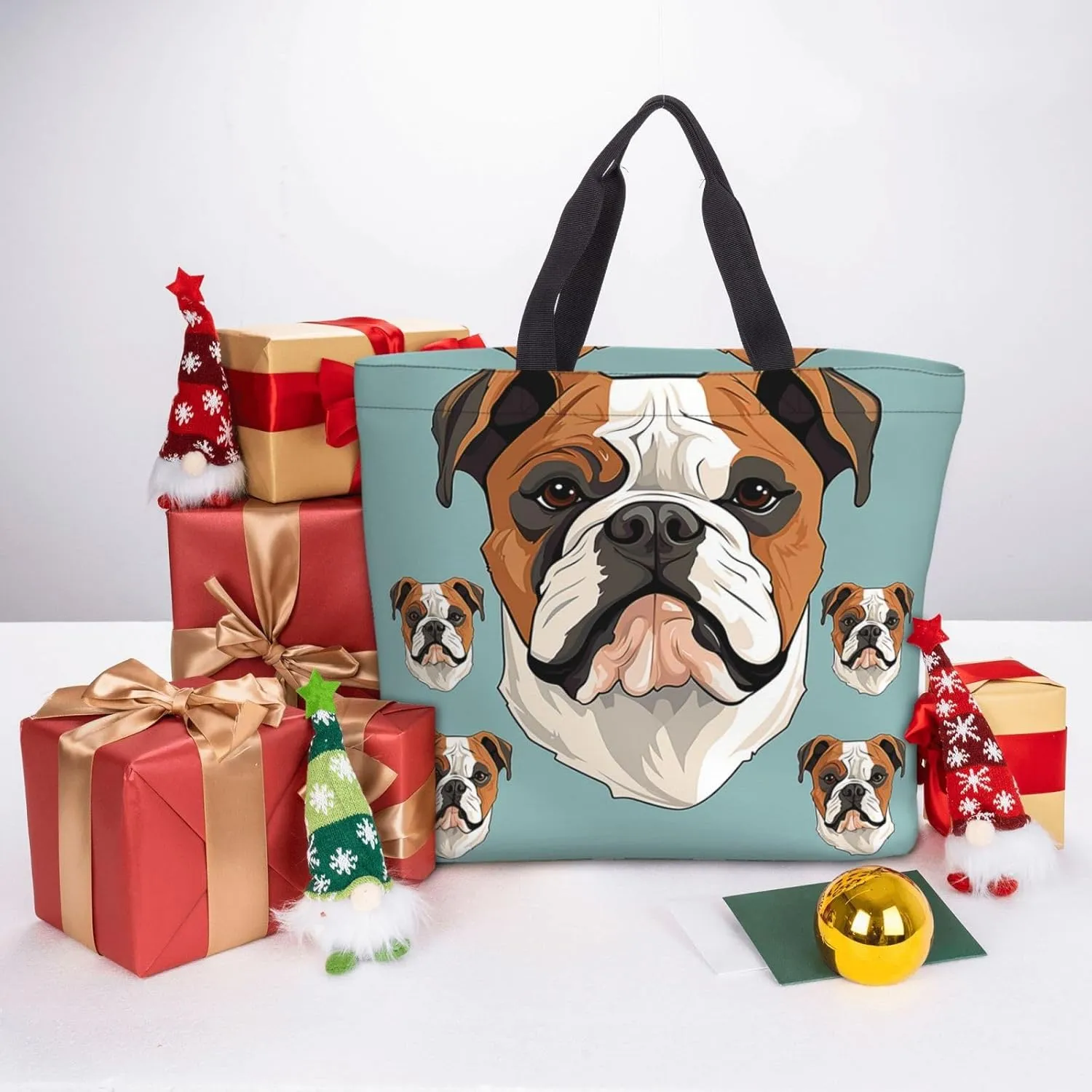 Tote Bag for Women Grocery Bag Reusable Shopping Bag Fall Foliage Pug Dog Handbag Foldable Shoulder Bag