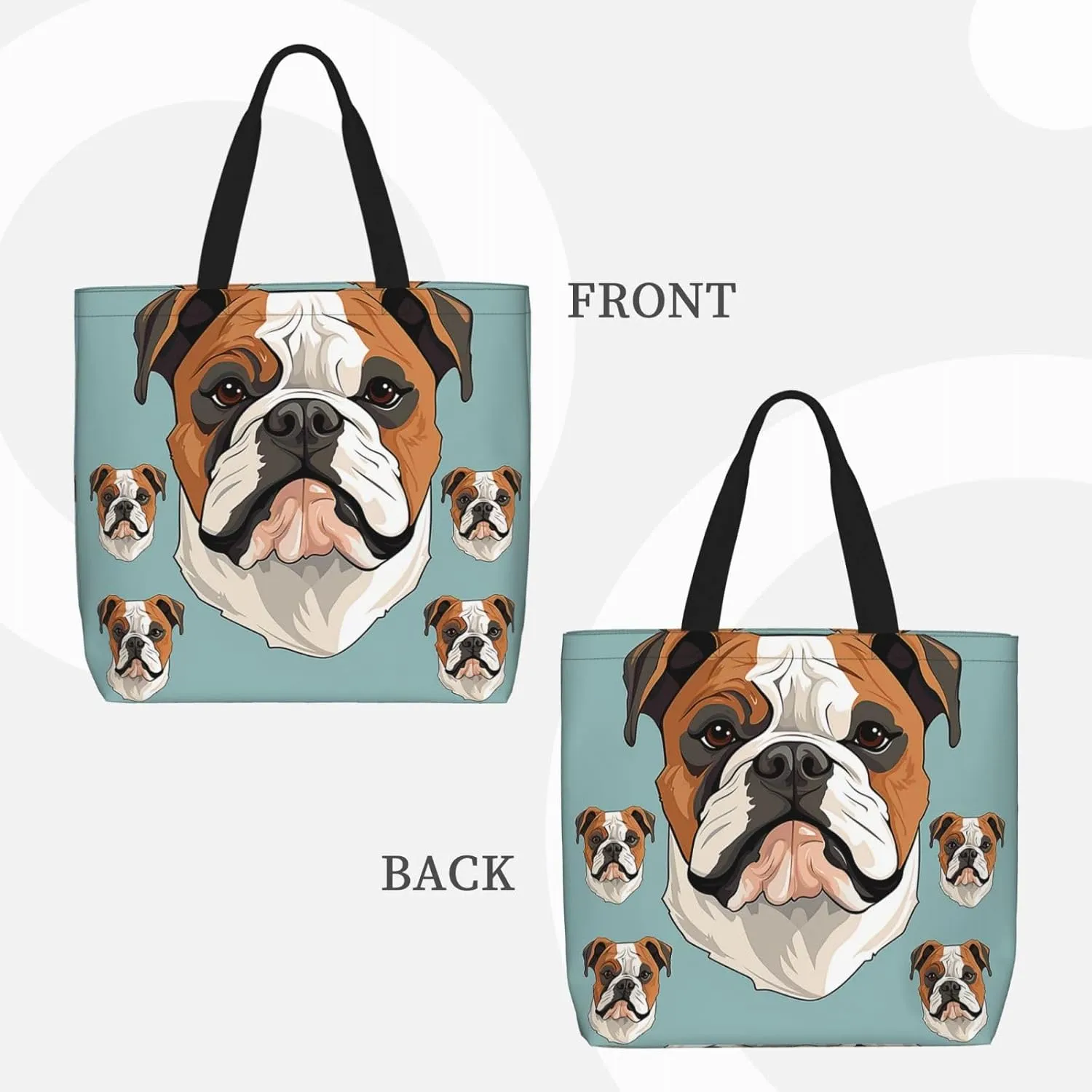 Tote Bag for Women Grocery Bag Reusable Shopping Bag Fall Foliage Pug Dog Handbag Foldable Shoulder Bag