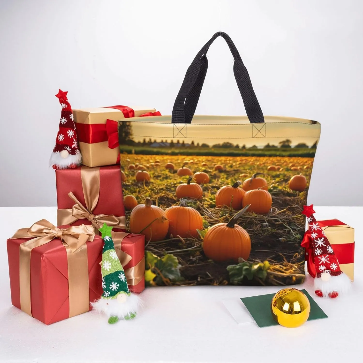 Tote Bag for Women Grocery Bag Reusable Shopping Bag Rainbow Flower Sea Handbag Foldable Shoulder Bag