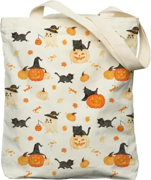 Tote Bag for Women, Large Two Sided Printing Tote Bags with Zipper, Cute Aesthetic Floral Canvas Tote with Pocket